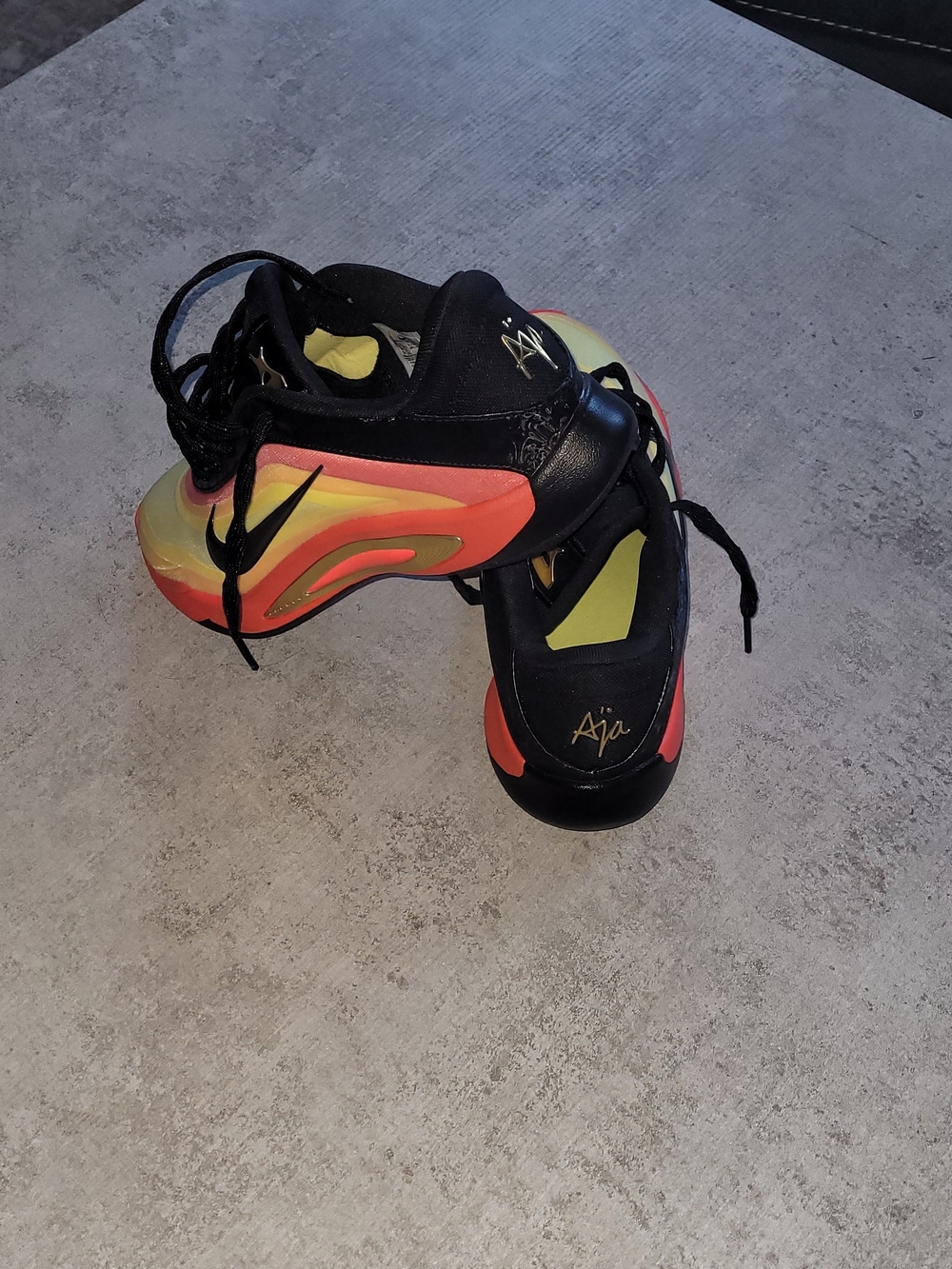 Nike 9.5 Aja WILSON Black & Coral Gradient Sneakers